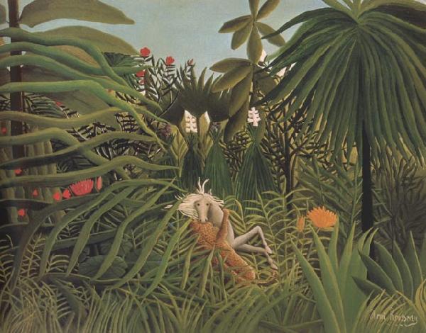 Henri Rousseau Fight Between a Jaguar and a Horse oil painting picture